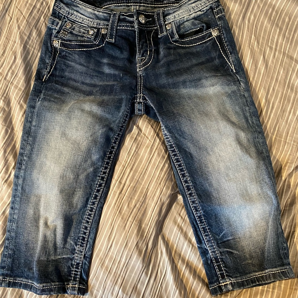 Miss Me Dark Blue Denim girls Capri